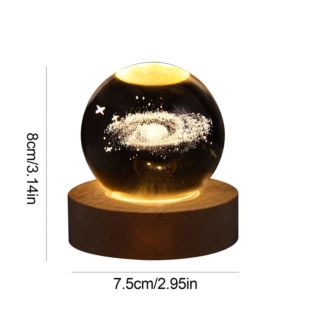 Unique gift: LED crystal sphere table lamp, an artistic piece for home decor.