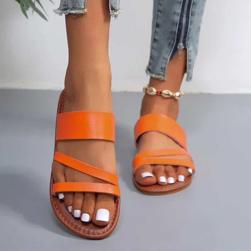 Women's Flat Sandals with Cushioned Comfort