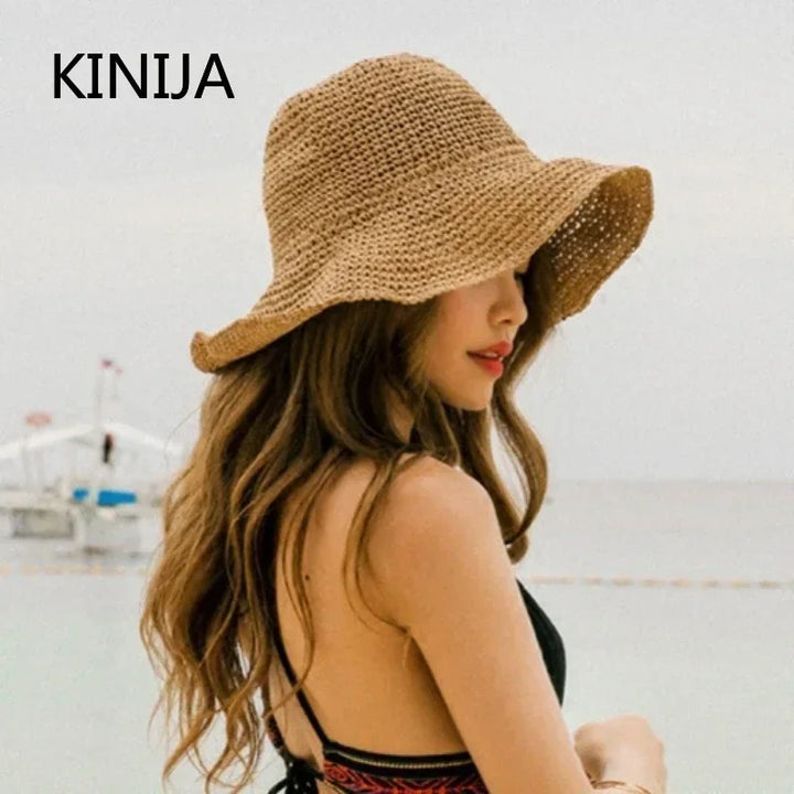Women's Straw Beach Hat with Floppy Brim