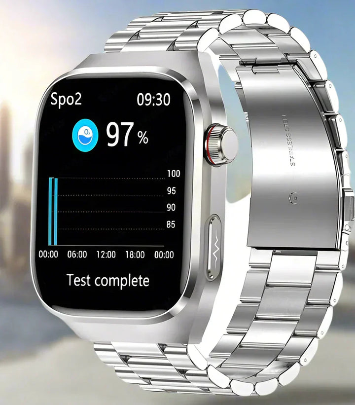 Sleek unisex smartwatch with AMOLED display. Your personal health tracker and fitness watch.