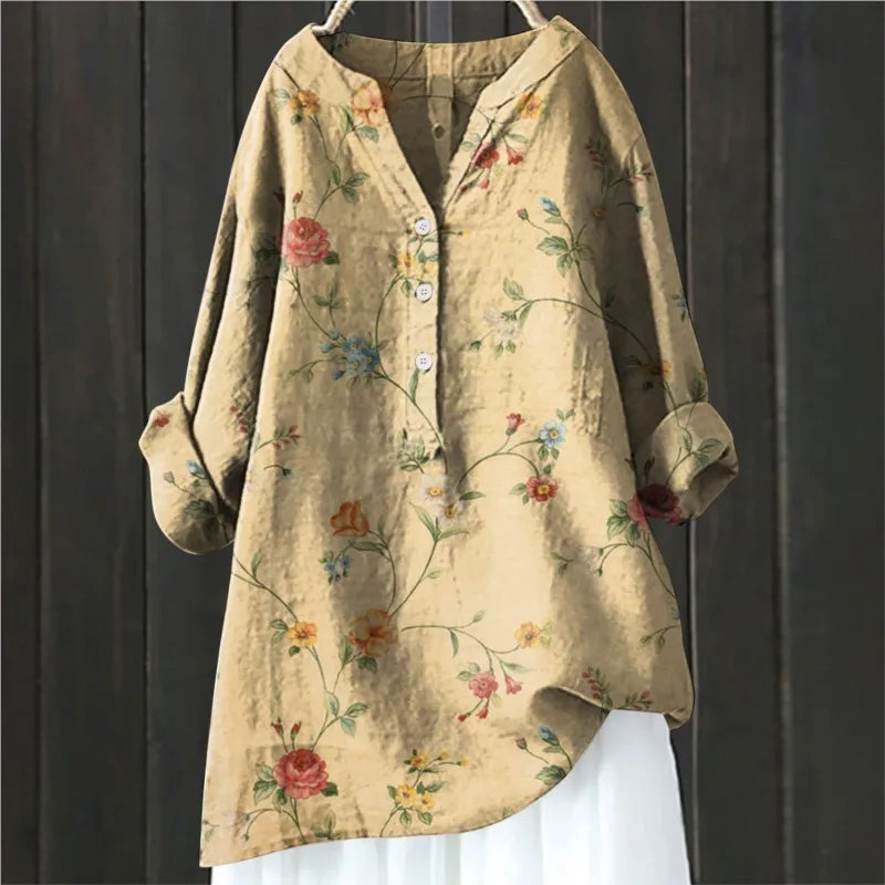 Comfortable casual floral top for women, perfect for daily wear & spring fashion.