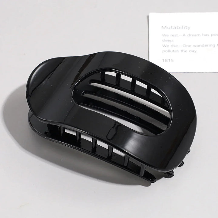 Oval Flat Hair Claw Clip - Matte Duckbill Clip for Women