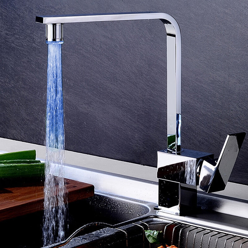 Nvroome LED faucet light with automatic multicolor water glow. Perfect for kitchen & bath decor, no external power.