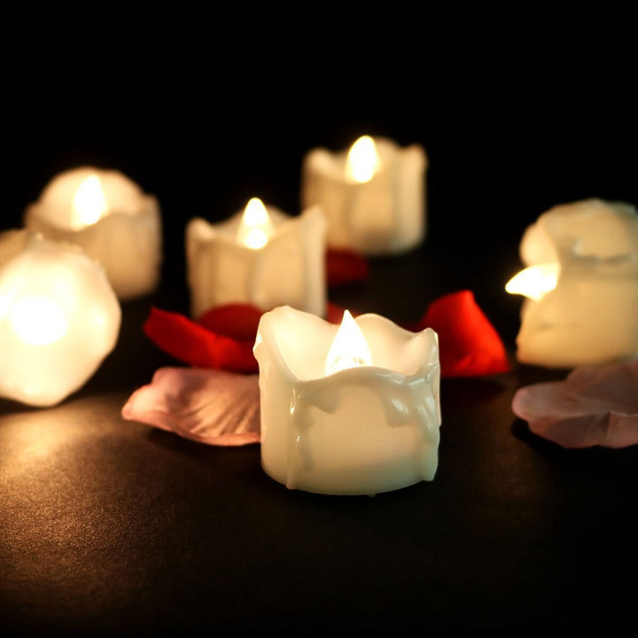 Nvroome flameless LED candles, battery operated with realistic flicker. Convenient, safe indoor lighting for any room.