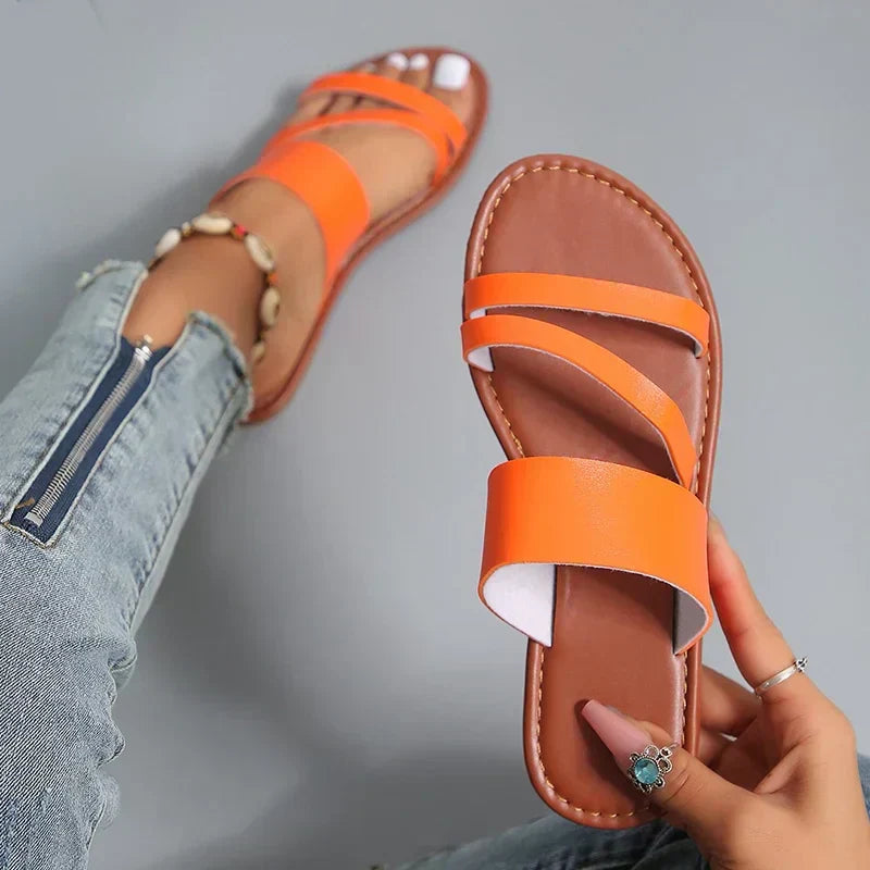 Women's Flat Sandals with Cushioned Comfort
