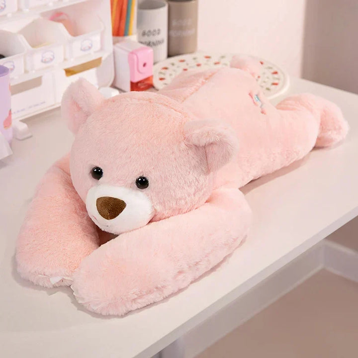 Classic brown bear long-armed plush toy. Super soft and cuddly comfort animal for all ages.