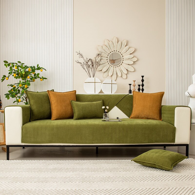 High-quality non-slip sofa cover, a pet-friendly chenille protector for all living room furniture.