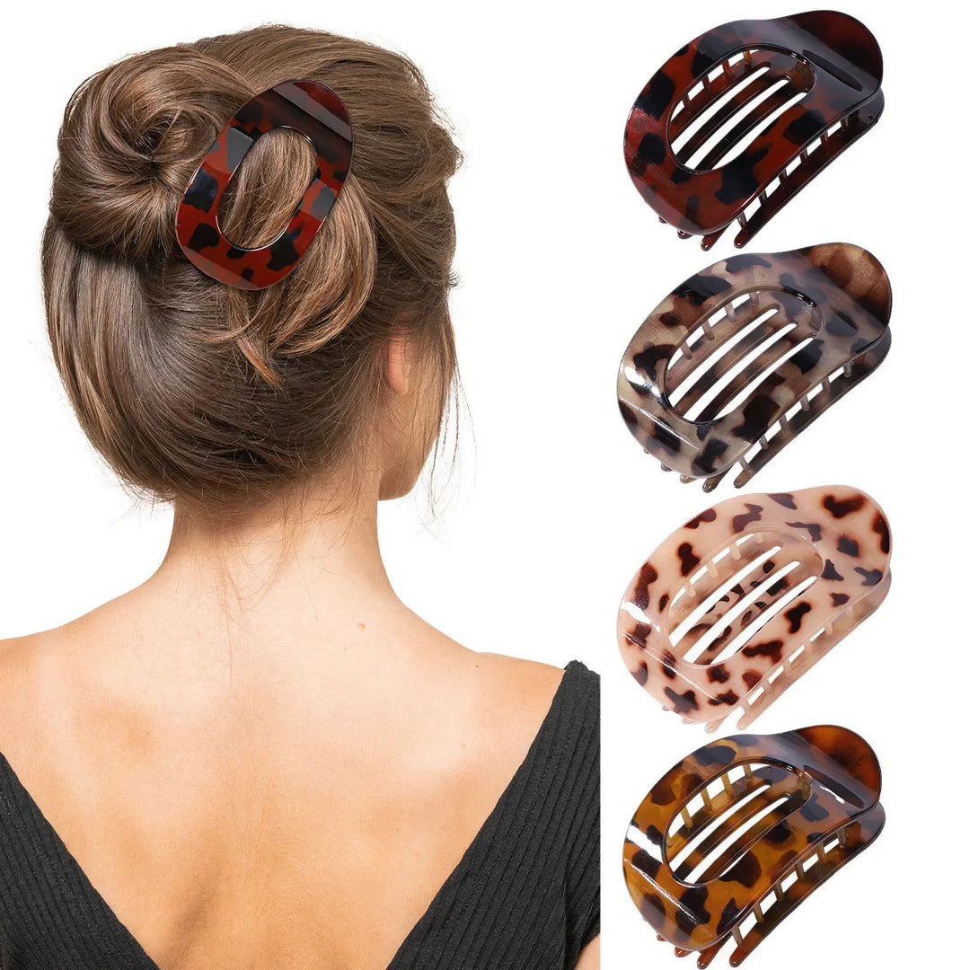 Oval Flat Hair Claw Clip - Matte Duckbill Clip for Women