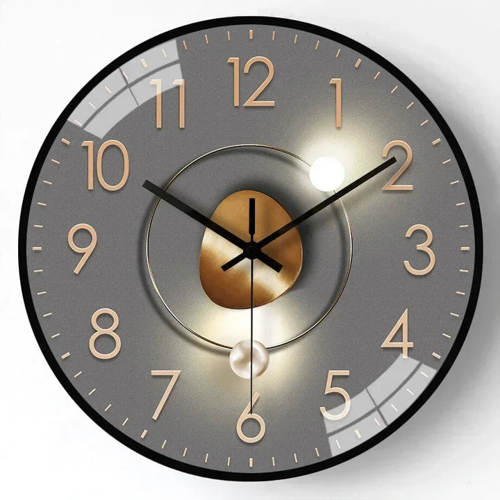 Modern rustic wall clock, silent and decorative, ideal for office or bedroom interior design.