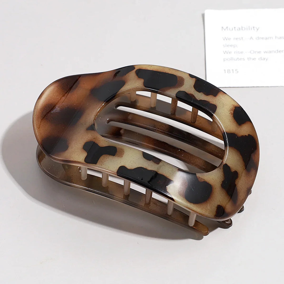 Oval Flat Hair Claw Clip - Matte Duckbill Clip for Women