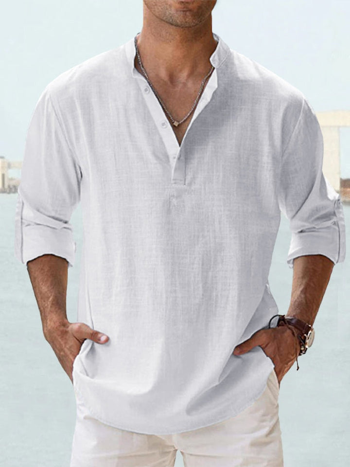 Versatile men's casual button-down long sleeve shirt. Perfect for everyday wear, spring, and summer fashion.