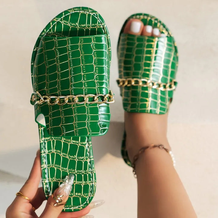 Sophia Croc Embossed Sandals