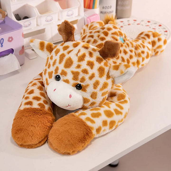 Unisex long-armed plush animal cuddle toy with extra soft fur, ideal for hugging and comfort.