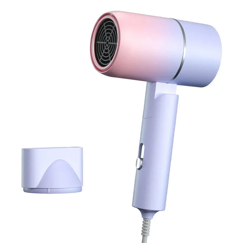 Unisex foldable ionic hair dryer with advanced frizz control. Ideal travel-ready styling tool for all hair types.