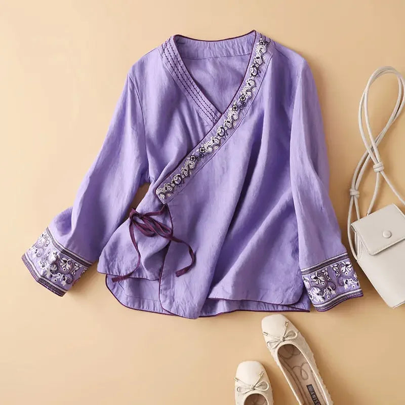 Lotus™ Relaxed Embroidered Blouse