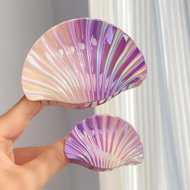 Gradient Shell Hair Claw Clip - Women's Beach Accessory