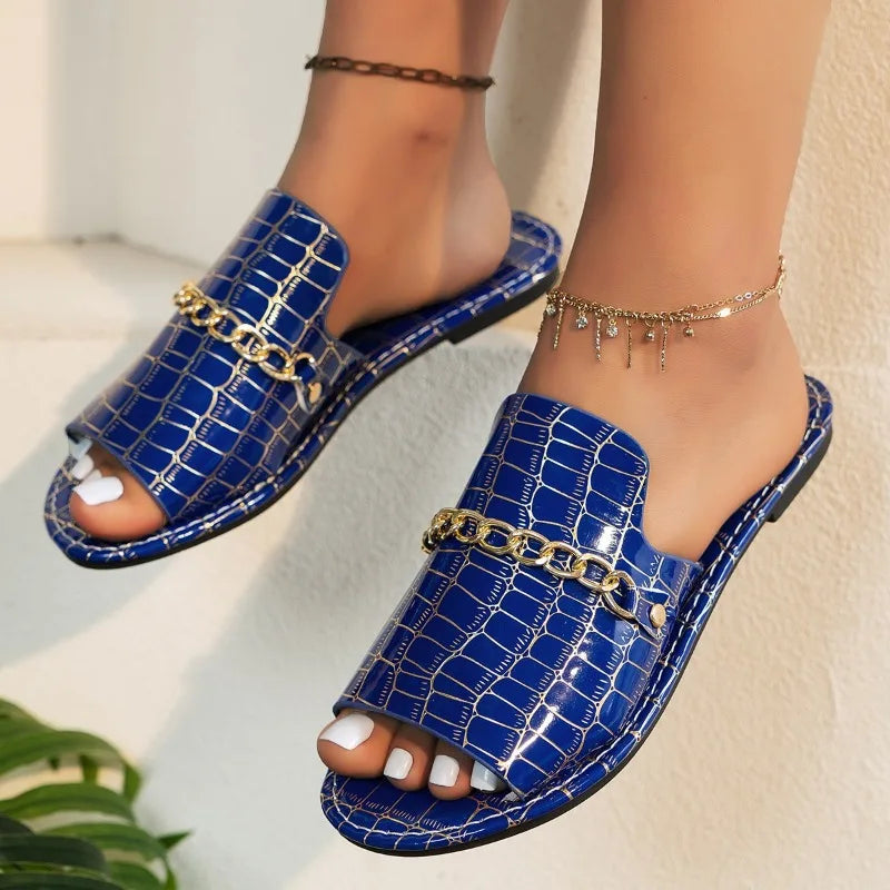 Sophia Croc Embossed Sandals