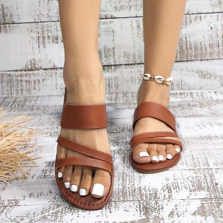 Women's Flat Sandals with Cushioned Comfort