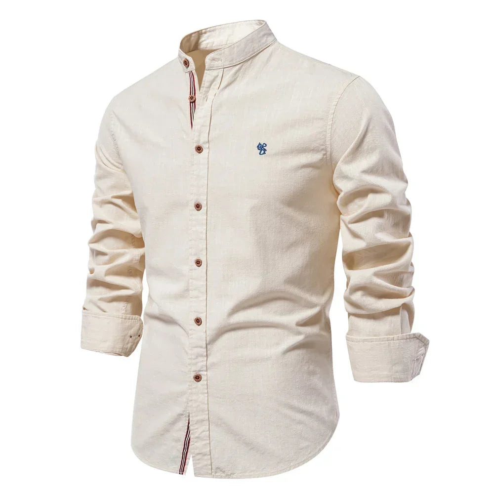 Black men's slim fit button-up shirt. Modern menswear for office or casual occasions.