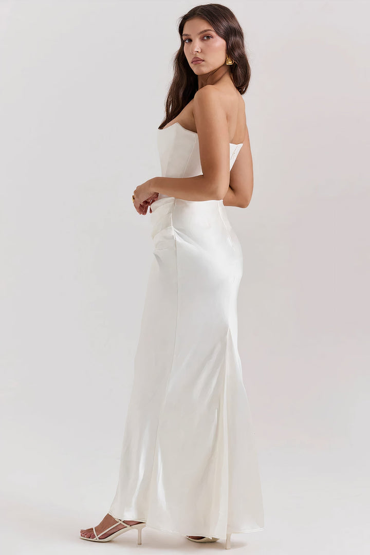 Versatile elegant women's corset dress, strapless summer party wear, perfect for day or evening events.