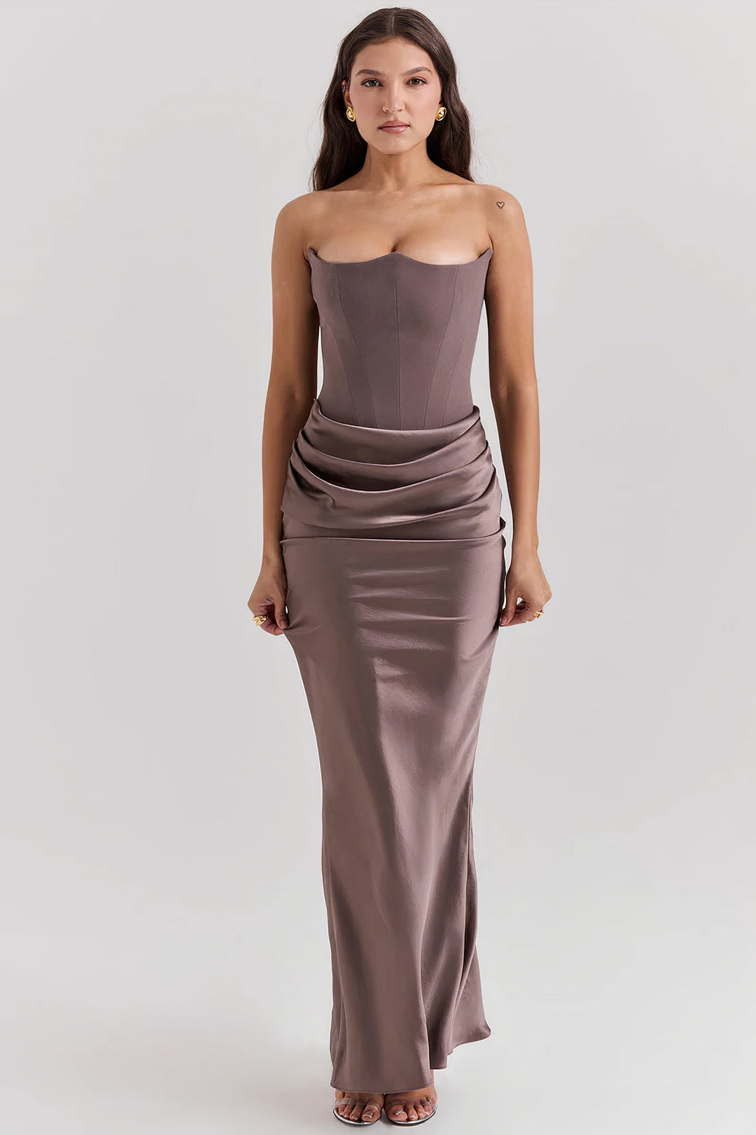 Premium women's elegant corset dress, strapless design, perfect figure-flattering summer party and evening wear.