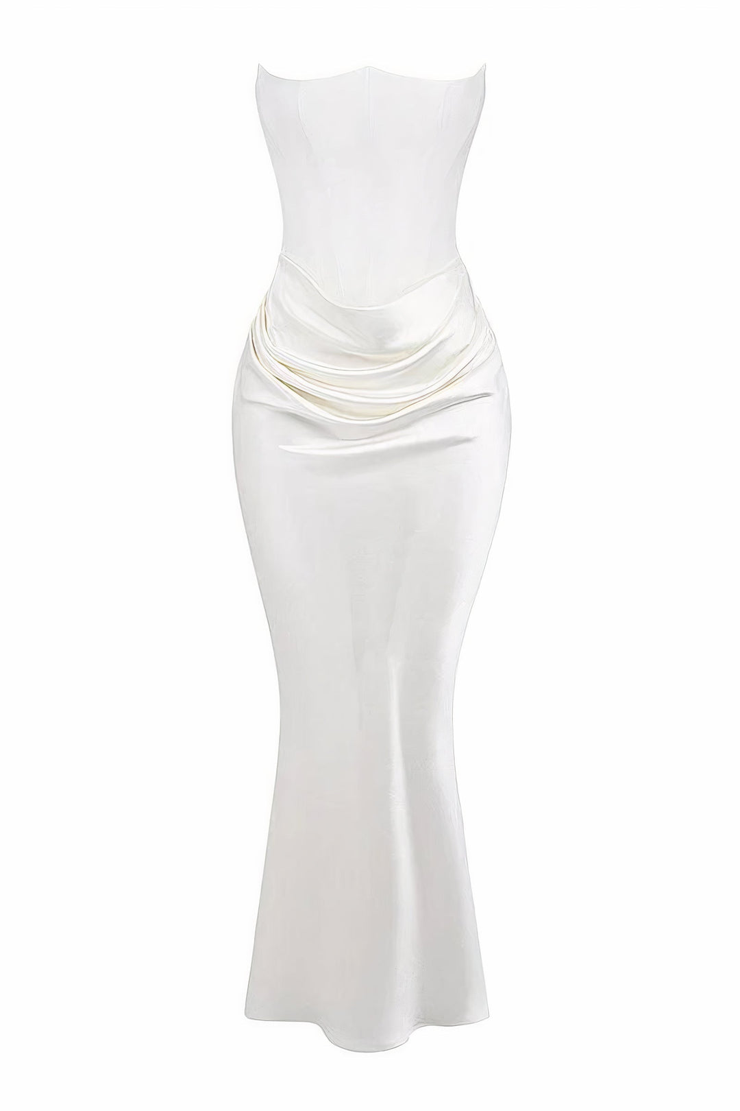 Stylish women's elegant strapless corset dress, figure-flattering bodycon design for summer party wear.