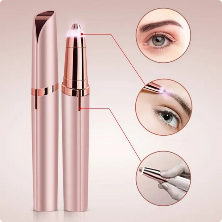 USB rechargeable eyebrow trimmer. Easy women's grooming beauty tool for painless and efficient facial hair removal.