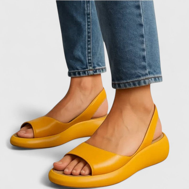 Women's Peep Toe Slingback Flatform Sandals