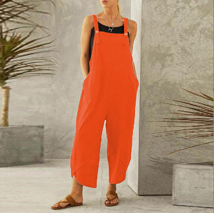 Women's Wide Leg Linen Jumpsuit