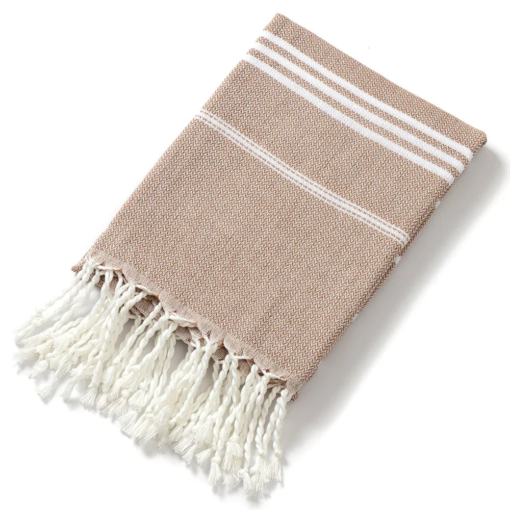 Striped Tassel Bath Towel