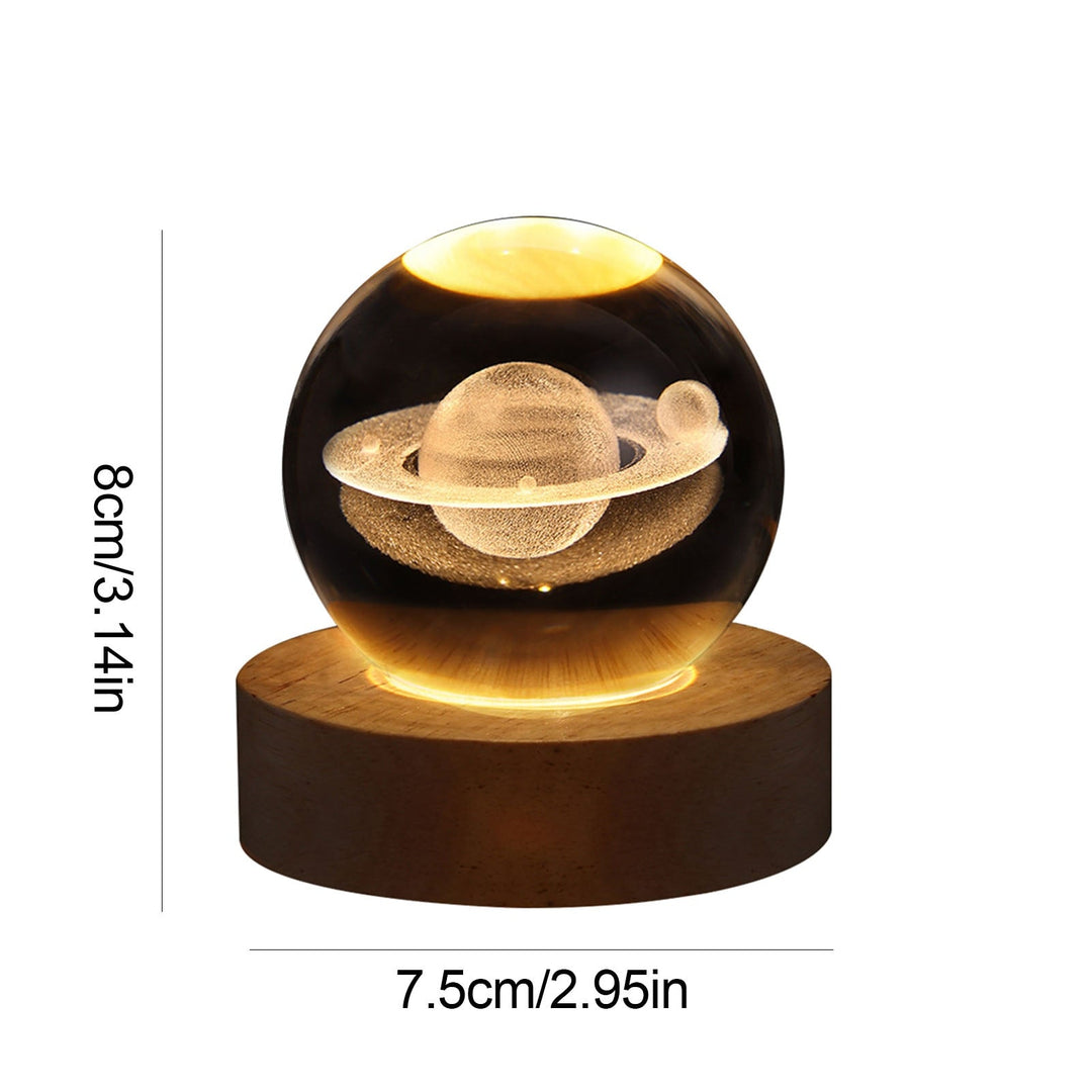 Elegant moon lamp style LED crystal sphere, a unique accent for bedroom decor.