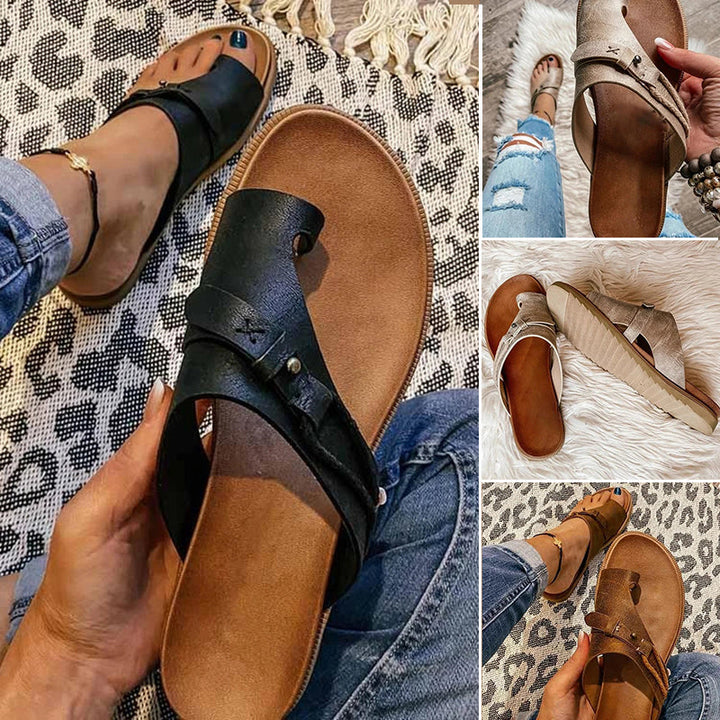 Women's Luxe Orthopedic Support Sandals with arch support for comfortable walking & pain relief.