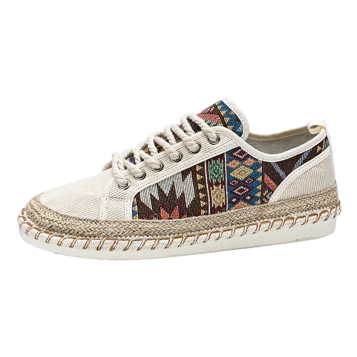 Aztec print men's sneakers, perfect for those seeking comfortable, unique style and adventure.