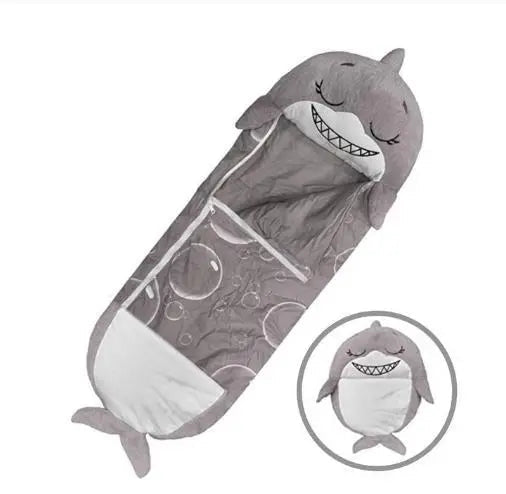 Portable animal kids' sleeping bag & plush cushion, perfect for travel, camping, or a cozy nap anywhere.