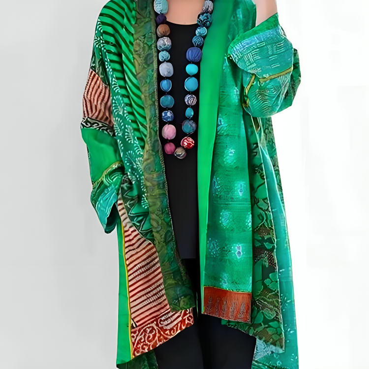 Elegant women's long cardigan, open-front design. Ideal for stylish layering over casual or dressy outfits.