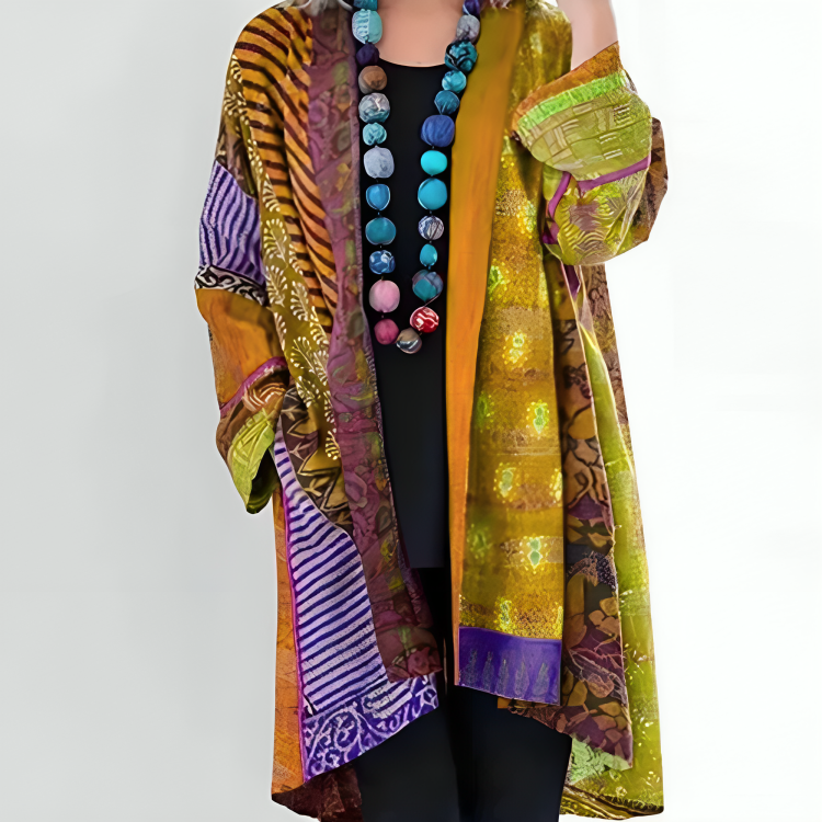 Modern women's long open-front cardigan. Soft, lightweight, and comfortable for easy, all-day layering.