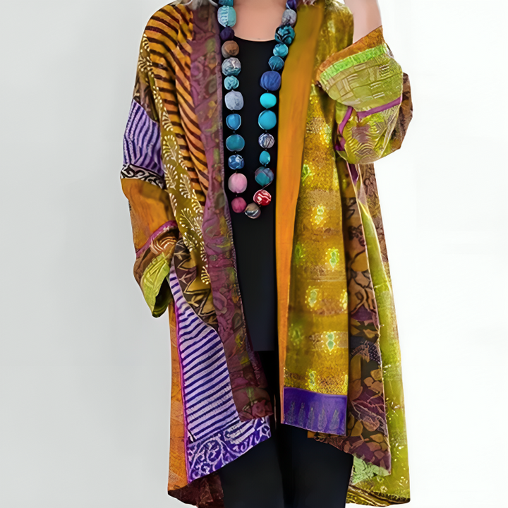 Modern women's long open-front cardigan. Soft, lightweight, and comfortable for easy, all-day layering.