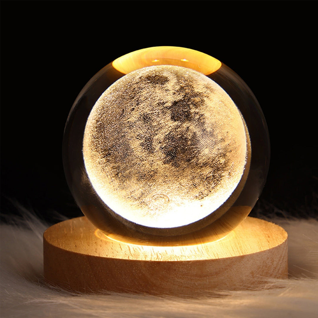 Home decor LED crystal sphere lamp, offering warm ambient lighting.