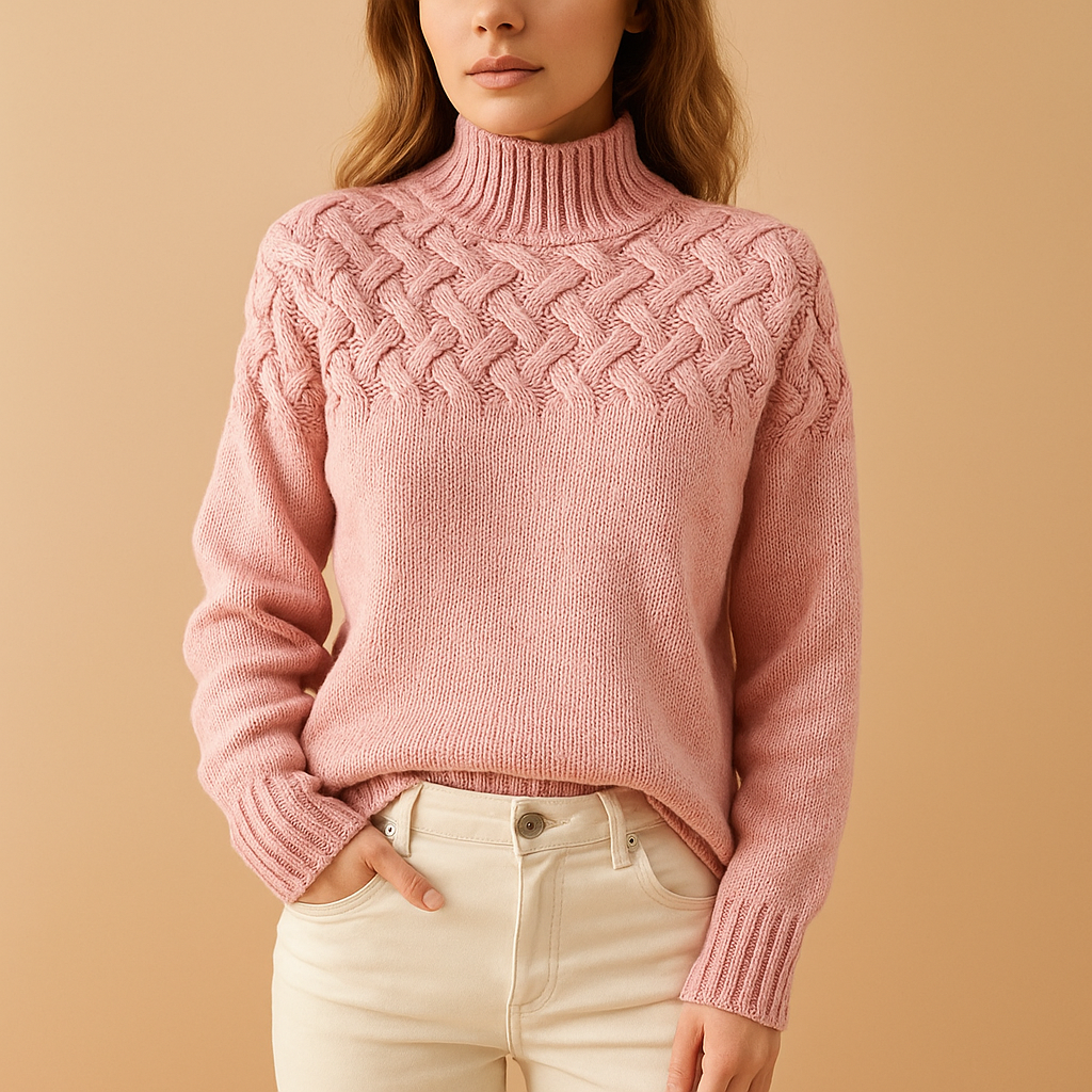 Versatile women's longline turtleneck sweater. Ideal for casual wear, layered looks, and fall/winter style.