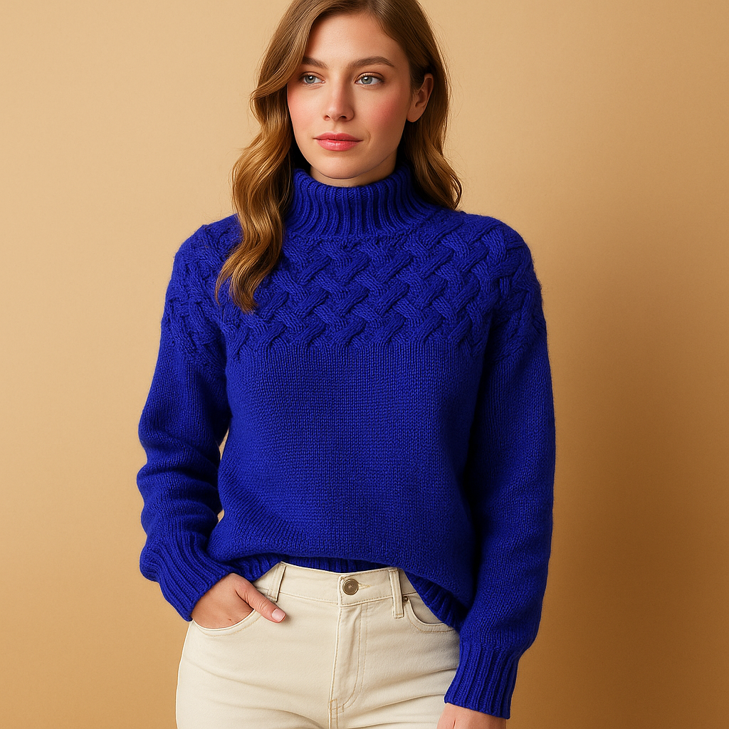 Women's longline turtleneck sweater. A versatile, cozy top for fall fashion and winter style.
