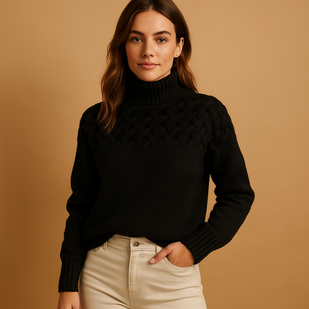 Stylish longline turtleneck sweater for women. Great for fall fashion, casual wear & layered winter looks.