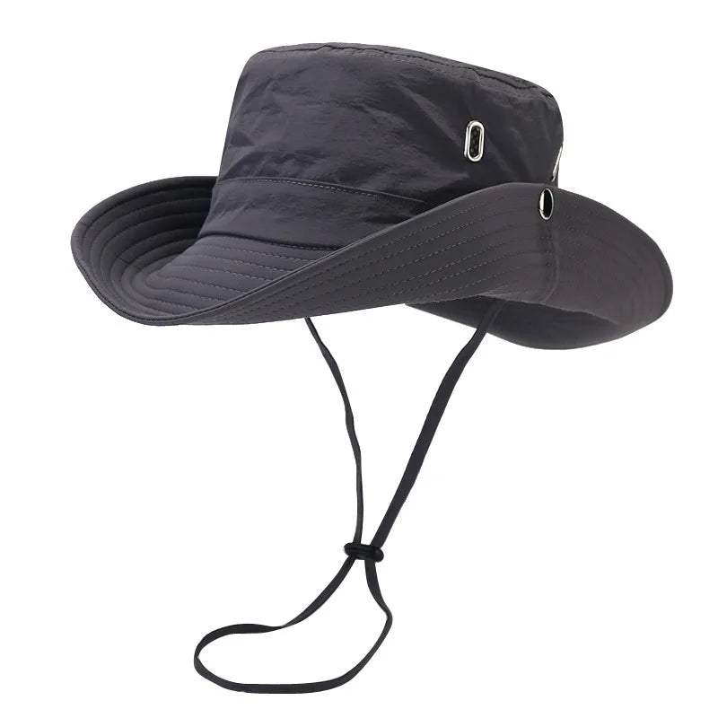 Adjustable women's wide brim sun hat, offering superior UV protection for all outdoor adventures.