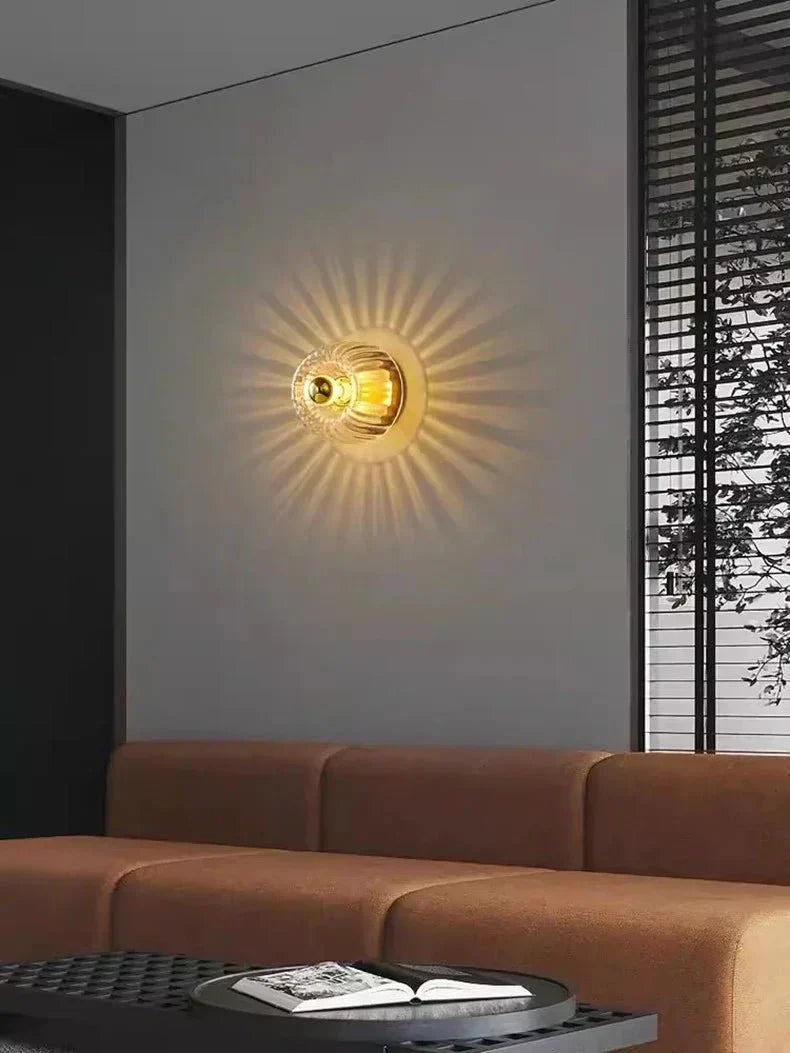 Elegant home lighting sconce, modern Bauhaus wall lamp with a sophisticated metal & glass design.