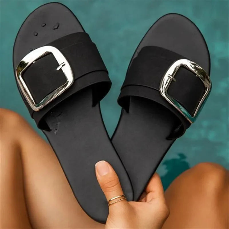 Women's Buckle Slide Sandals