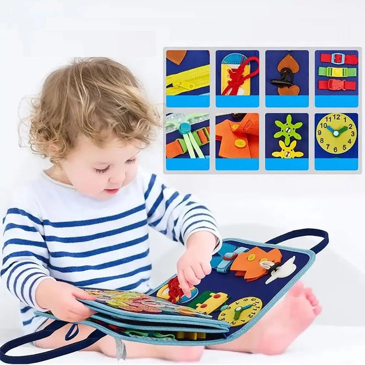 SkillSnap Busy Board for toddlers: Educational toy for skill development, sensory learning, and fun activities.