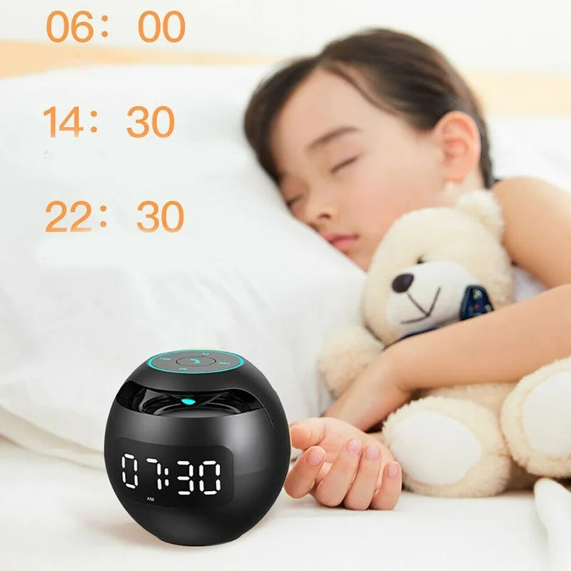 Digital bedside alarm clock with powerful Bluetooth speaker and customizable night light for ultimate convenience.