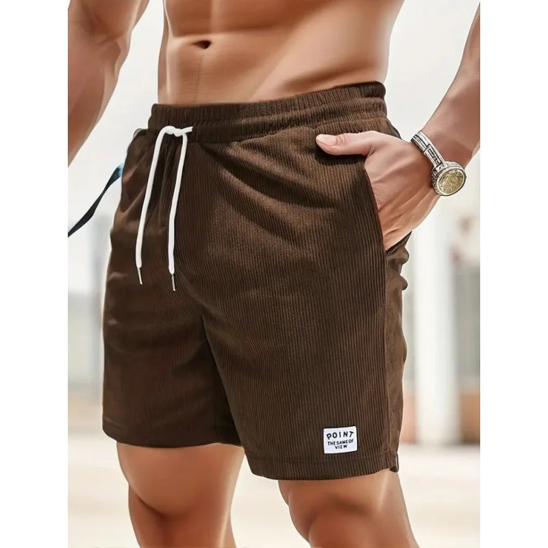 Easy-going men's drawstring shorts, relaxed fit, designed for ultimate comfort during summer and casual wear.