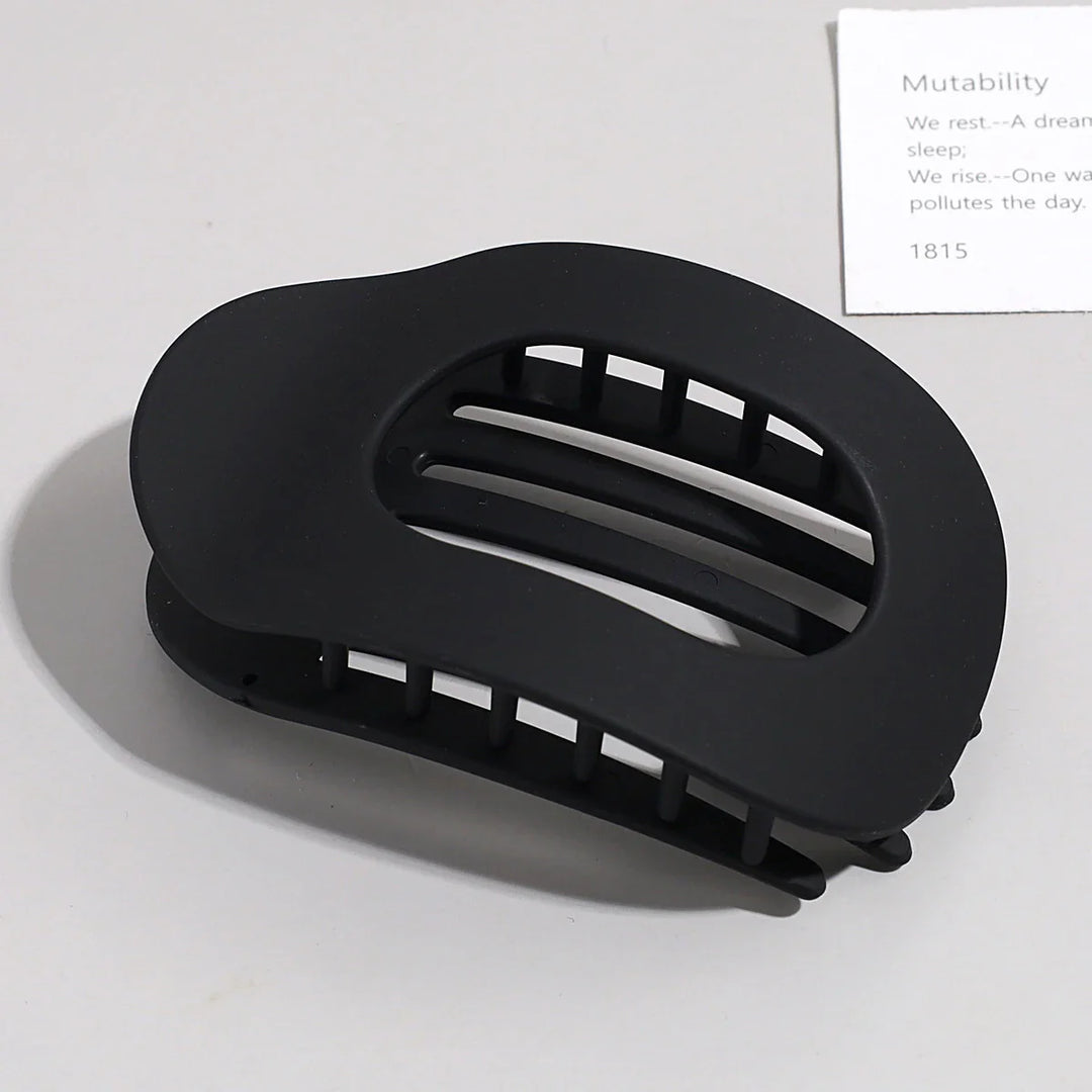 Oval Flat Hair Claw Clip - Matte Duckbill Clip for Women