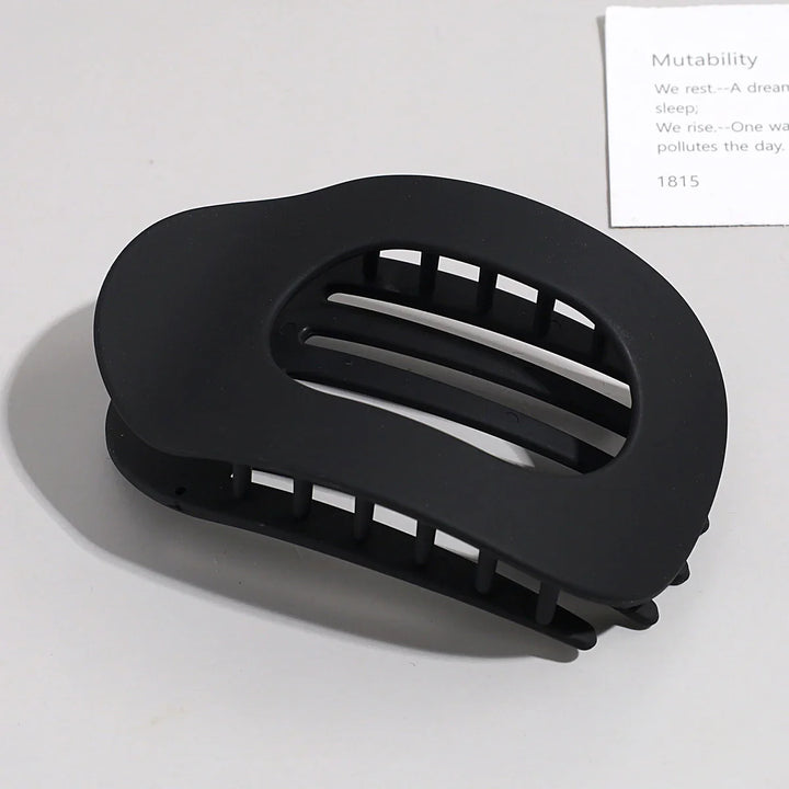 Oval Flat Hair Claw Clip - Matte Duckbill Clip for Women