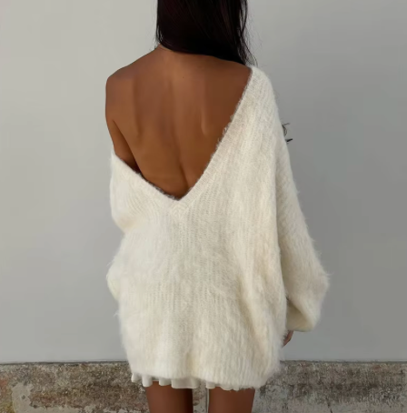 Oversized Fluffy Sweater Dress